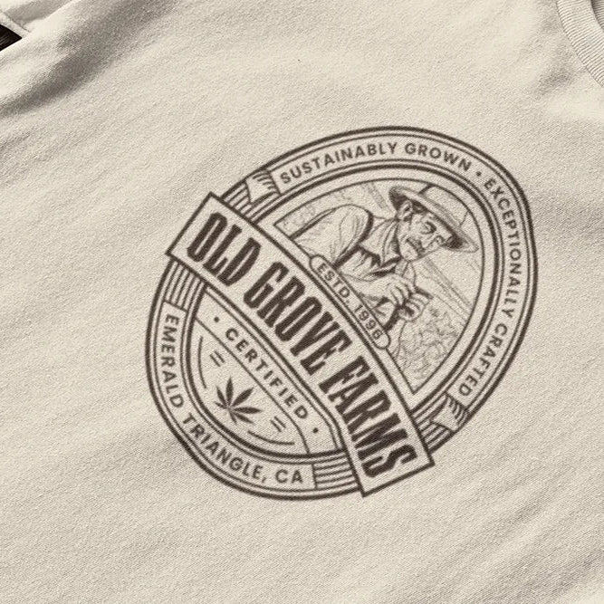 Cannabis farm logo on custom weed t-shirts for your brand