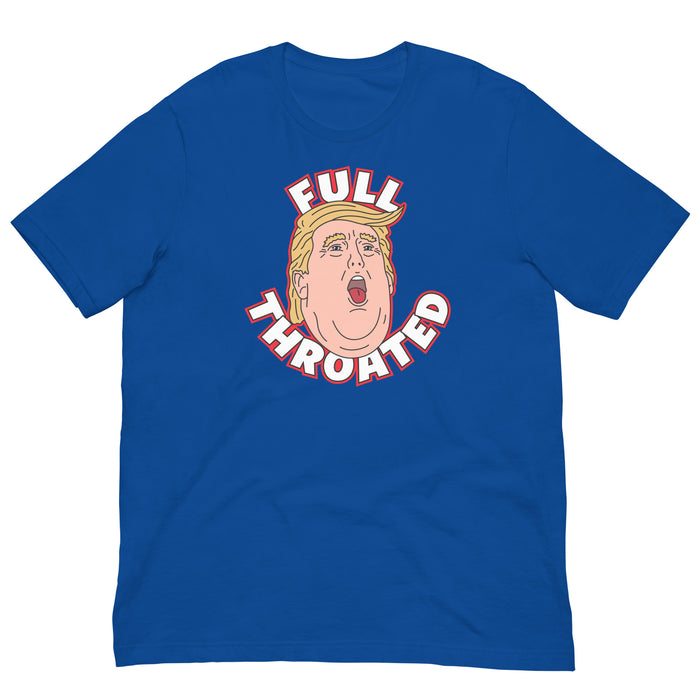 True Royal Blue T-Shirt featuring Donald Trump ready to receive a full throated endorsement.