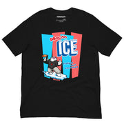 T-shirt featuring Abolish ICE design on black fabric