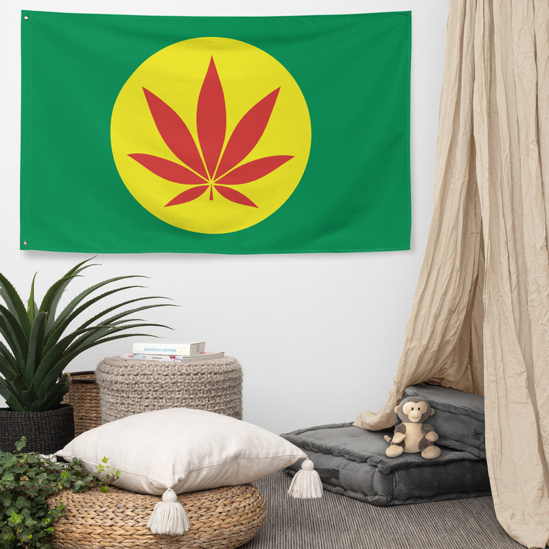 "Cannabis Nation" flag, weed (front)