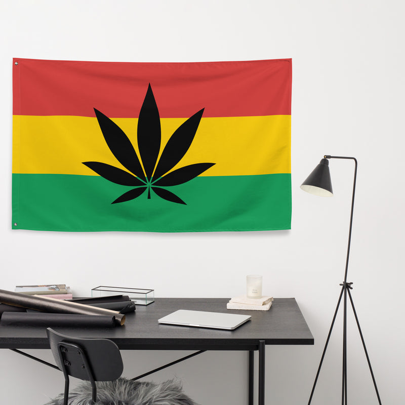 "Rastafari Weed Leaf" flag, weed (front)