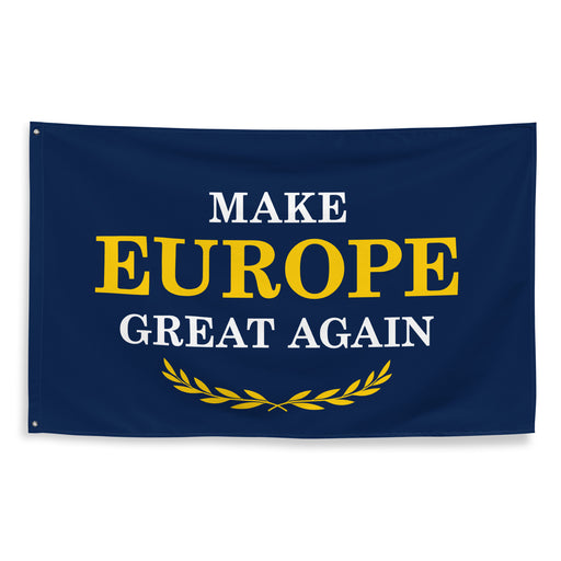 make europe great again flag in eu blue and gold with laurel wreath MEGA pro europe wall flag