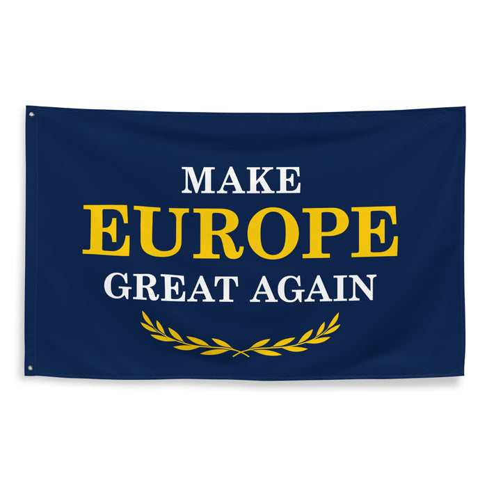 make europe great again flag in eu blue and gold with laurel wreath MEGA pro europe wall flag