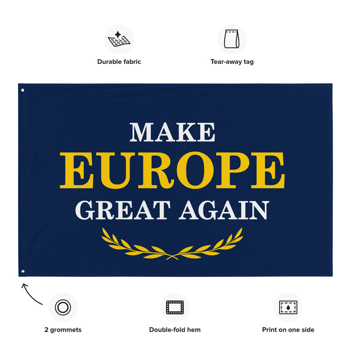 make europe great again wall flag eu colors bold serif print political dorm flag