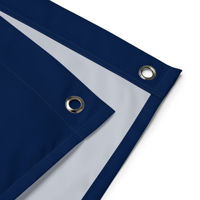 close up of make europe great again flag fabric and iron grommet MEGA pro europe banner