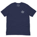 Navy Anti-Capitalist Socialist Club T-shirt featuring a subtle white chest print on soft cotton.