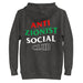 Charcoal heather Anti Zionist Social Club hoodie with bold back design.