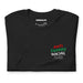 Folded black Anti Zionist Social Club shirt showing front pocket-style logo.