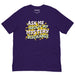 Team Purple t-shirt showing the same bold, dripping design with pastel text on dark purple.
