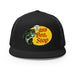 Black mesh trucker hat with funny fishing parody patch on front
