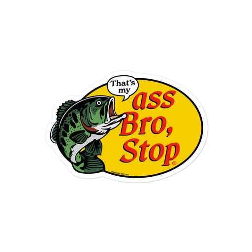 4-inch version of fishing-themed parody sticker with bold text and fish