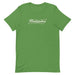 leaf green t-shirt with Budsmoker parody logo, blending cannabis and beer culture humor.