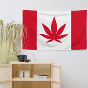 Canada Cannabis Flag hanging on a wall