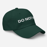right side of spruce green do not pet dad hat funny embroidered curved visor cap