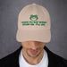 stone say weird stuff or ill die dad hat green frowning frog embroidery funny cotton cap