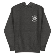 charcoal heather hoodie with "No Kings in America" design (front)