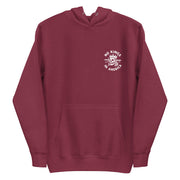 maroon hoodie with "No Kings in America" design (front)