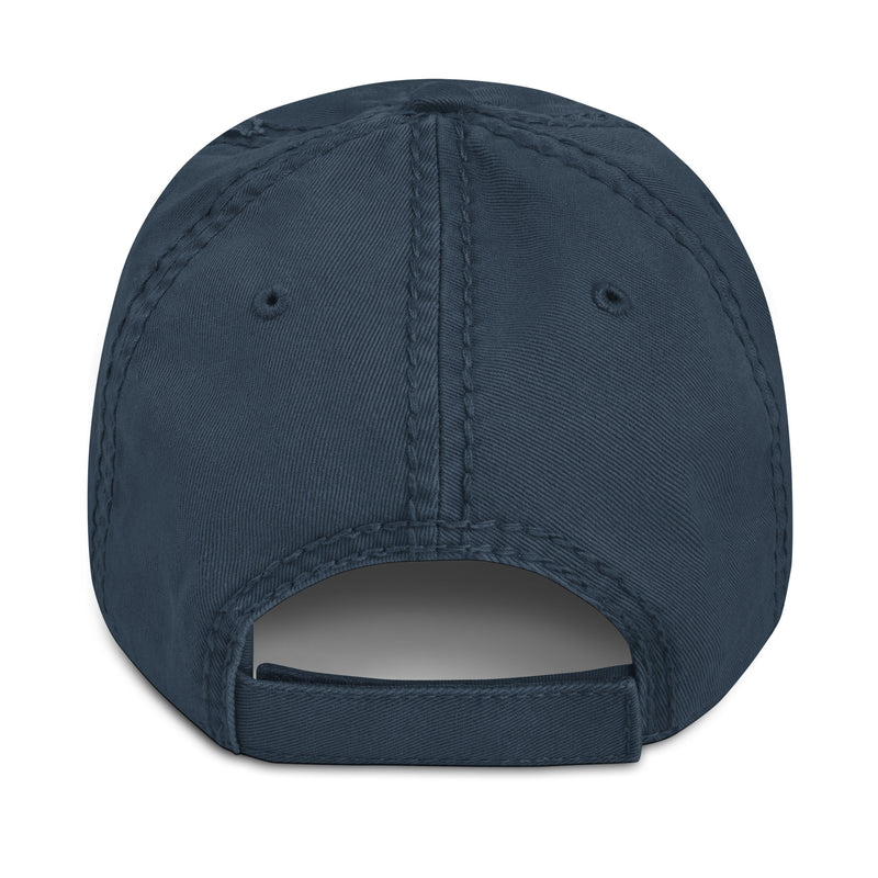 back of navy make europe great again dad hat adjustable strap MEGA distressed cap
