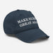 right side of navy make europe great again MEGA dad hat distressed pro europe political cap