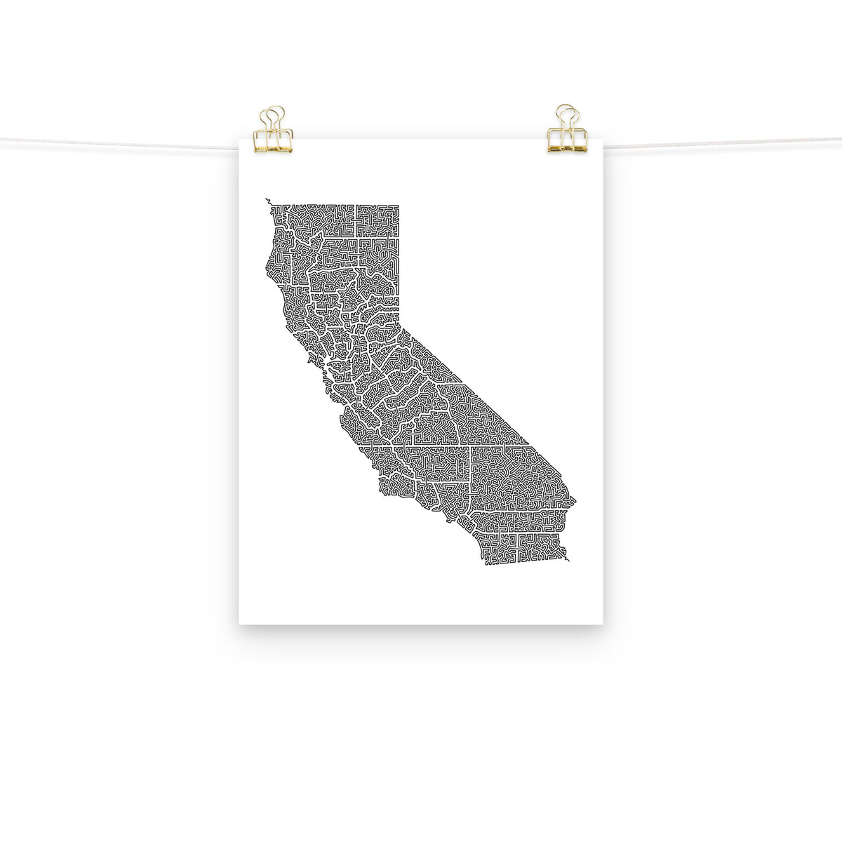 Single Line California Map Poster Minimalist Art — Mongolife