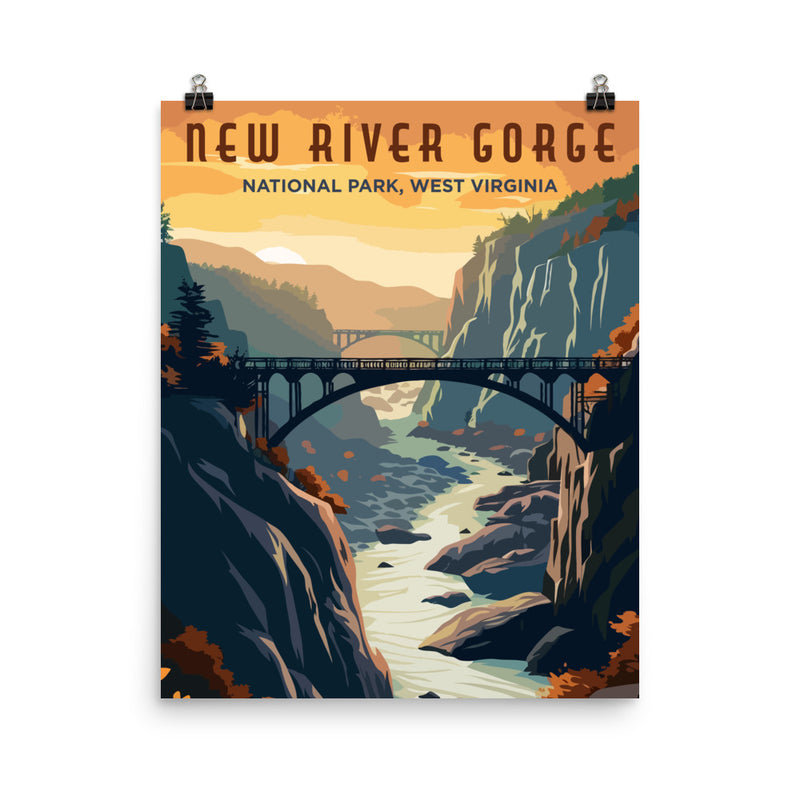 poster featuring "New River Gorge National Park", national parks
