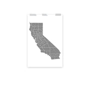 poster featuring "California in One Line", maps (20x30 in)