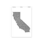 poster featuring "California in One Line", maps (24x36 in)