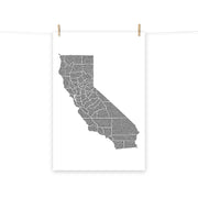 poster featuring "California in One Line", maps (24x36 in)