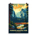 Yosemite National Park Poster featuring iconic landscapes and natural beauty of California.