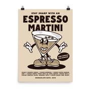 18x24 Espresso Martini poster with a stylish cocktail-inspired design, ideal for kitchens, bars, or coffee corners.