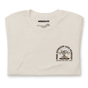Folded front view of Espresso Martini T-shirt in beige, featuring a martini glass cartoon with the phrase "More Espresso, Less Depresso."