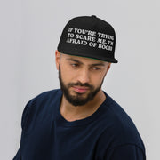 black snapback if youre trying to scare me im afraid of boobs embroidered funny cap