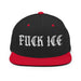 front view of Fuck ICE snapback in black with red brim