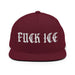maroon snapback hat with white Fuck ICE embroidery