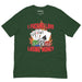 Forest green t-shirt with flaming chips and cards – ideal gift for gambling friends or poker losers.