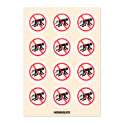 "No Gas in Ass" prank sticker sheet, funny, parody