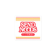 "Send Noods" vinyl sticker, food, parody
