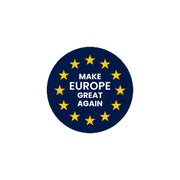 MEGA make europe great again sticker navy circle white text eu stars waterproof vinyl decal