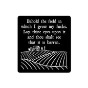 "Barren Field of F*cks" vinyl sticker, funny