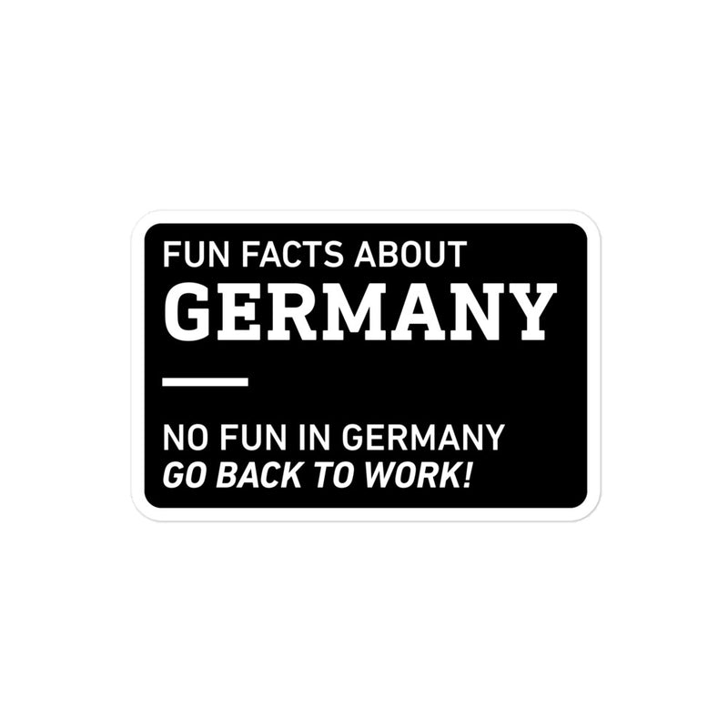 "Fun Facts About Germany" vinyl sticker