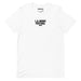 white protest shirt with black la music festival 2025 graphic subtle activist tee for social movements