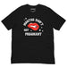 Black t-shirt with retro white text reading “Mouths Don’t Get Pregnant” and a red graphic of biting lips in the center.