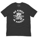 Dark Grey t-shirt featuring the “No Kings in America” skull graphic laid flat on white background.