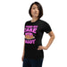 Model wearing black “Pound My Cake Daddy” t-shirt, displaying the graphic with bright pink text and cartoon cake.