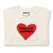Folded Vintage White t-shirt featuring red heart-shaped pubic lice design with bold black text.
