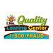 Quality Learing Center 1-800-FRAUD parody sticker, 5.5x5.5 inch size