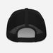 back of black make america goth again trucker cap mesh panels goth parody hat