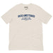 Heather Dust Sick and Tired T-shirt with collegiate-style blue text reading "Sick and Tired of Pants and Responsibilities."