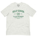 Ash color Silly Goose Club T-shirt featuring a vintage-style design with a laurel wreath and the motto Waddle Your Own Path.