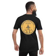 black t-shirt with "Chemtrail Dispersal Unit" design, funny, parody (back)